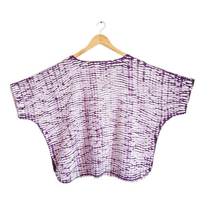 Purple Waves - Soft Shibori Cotton Top