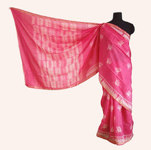 Load image into Gallery viewer, Pink Lotus - Tussar silk Shibori saree
