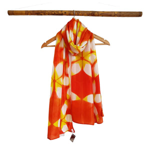 Summer Bloom -  Silk Shibori Stoles (22 inches by 80 inches)
