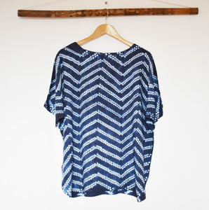 Indigo tracks - Soft Shibori Cotton Top