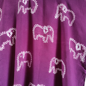 Purple Elephant - Soft Shibori Cotton Top