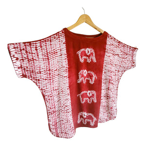 Herd of Elephants - Soft Shibori Cotton Top