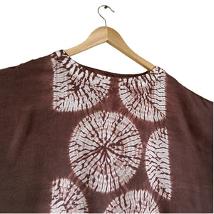 Earthy Blooms - Soft Shibori Cotton Top