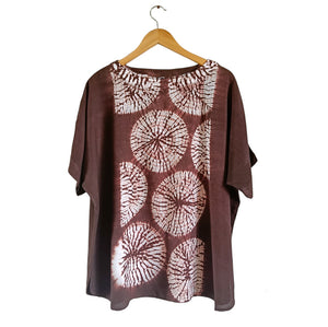 Earthy Blooms - Soft Shibori Cotton Top
