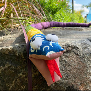 Handmade Patchwork stuffed toy snake – 105 cm long