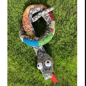 Handmade Patchwork stuffed toy snake – 105 cm long