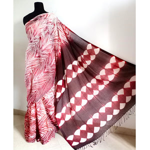 Earthy River - Cotton shibori saree with blouse