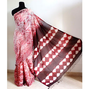 Earthy River - Cotton shibori saree with blouse