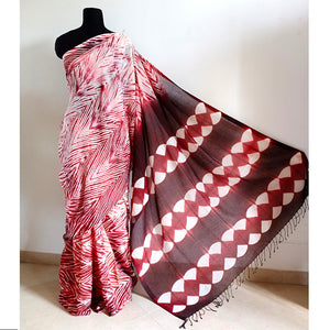 Earthy River - Cotton shibori saree with blouse