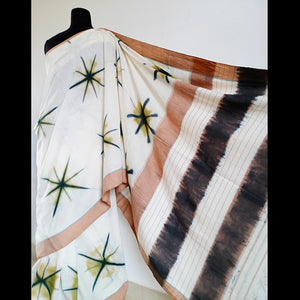 Green Itajime - Cotton shibori saree with blouse