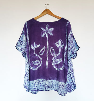 Purple Sea Star- Soft Shibori Cotton Top