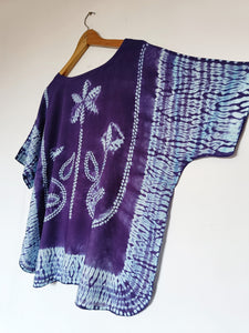 Purple Sea Star- Soft Shibori Cotton Top