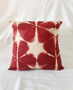 Red Earth - Cotton shibori cushion cover (16"/16")