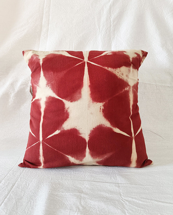 Red Earth - Cotton shibori cushion cover (16