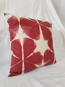 Red Earth - Cotton shibori cushion cover (16"/16")