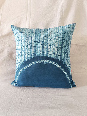 Blue Orb - Cotton shibori cushion cover (16