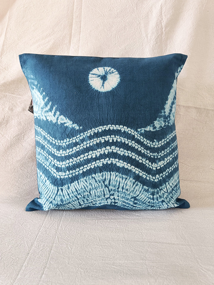 Blue Planet - Cotton shibori cushion cover (16