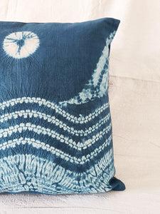 Blue Planet - Cotton shibori cushion cover (16"/16")