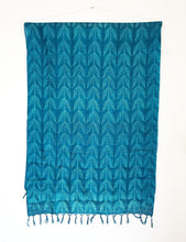 Load image into Gallery viewer, Blue Leaf - Tussar Silk Shibori Dupatta
