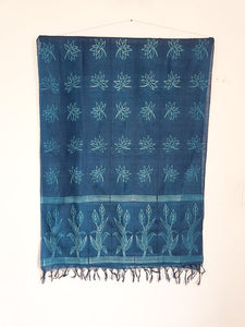 Night Lotus - Tussar Silk Shibori Dupatta