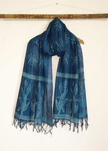 Load image into Gallery viewer, Night Lotus - Tussar Silk Shibori Dupatta
