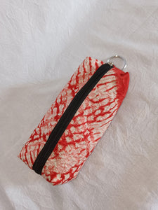 Silk Shibori Pouch with zipper