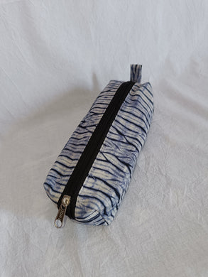 Cotton Shibori Pouch with zipper