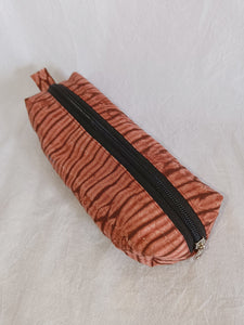 Cotton Shibori Pouch with zipper