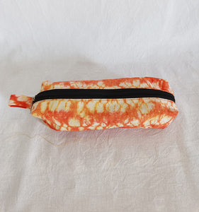 Cotton Shibori Pouch with zipper