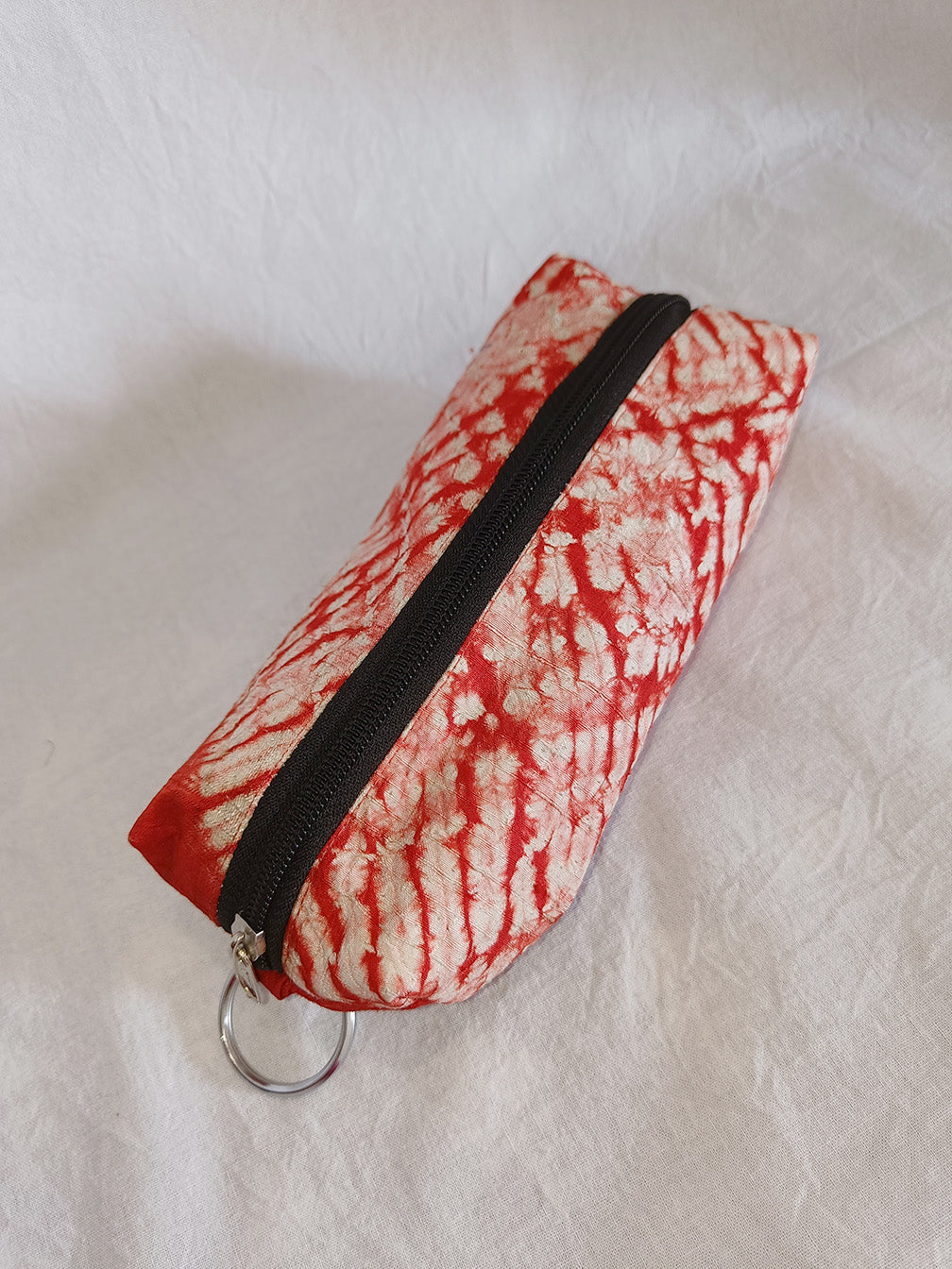 Silk Shibori Pouch with zipper