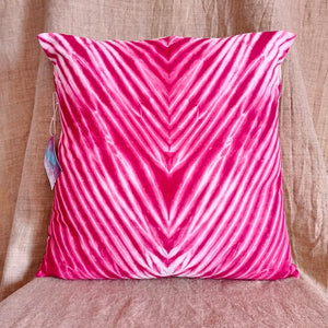 Pink River - Silk Shibori cushion cover (16"/16")