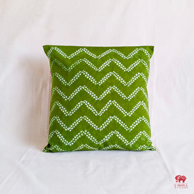 Green fern - Cotton shibori cushion cover (16